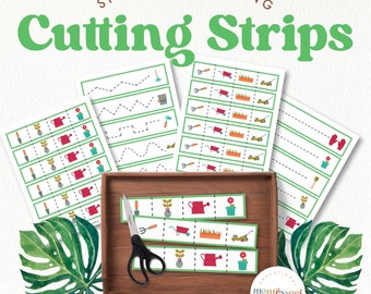 Gardening Cutting Strips | Spring Fine Motor Skills | Montessori Preschool Scissor Practice