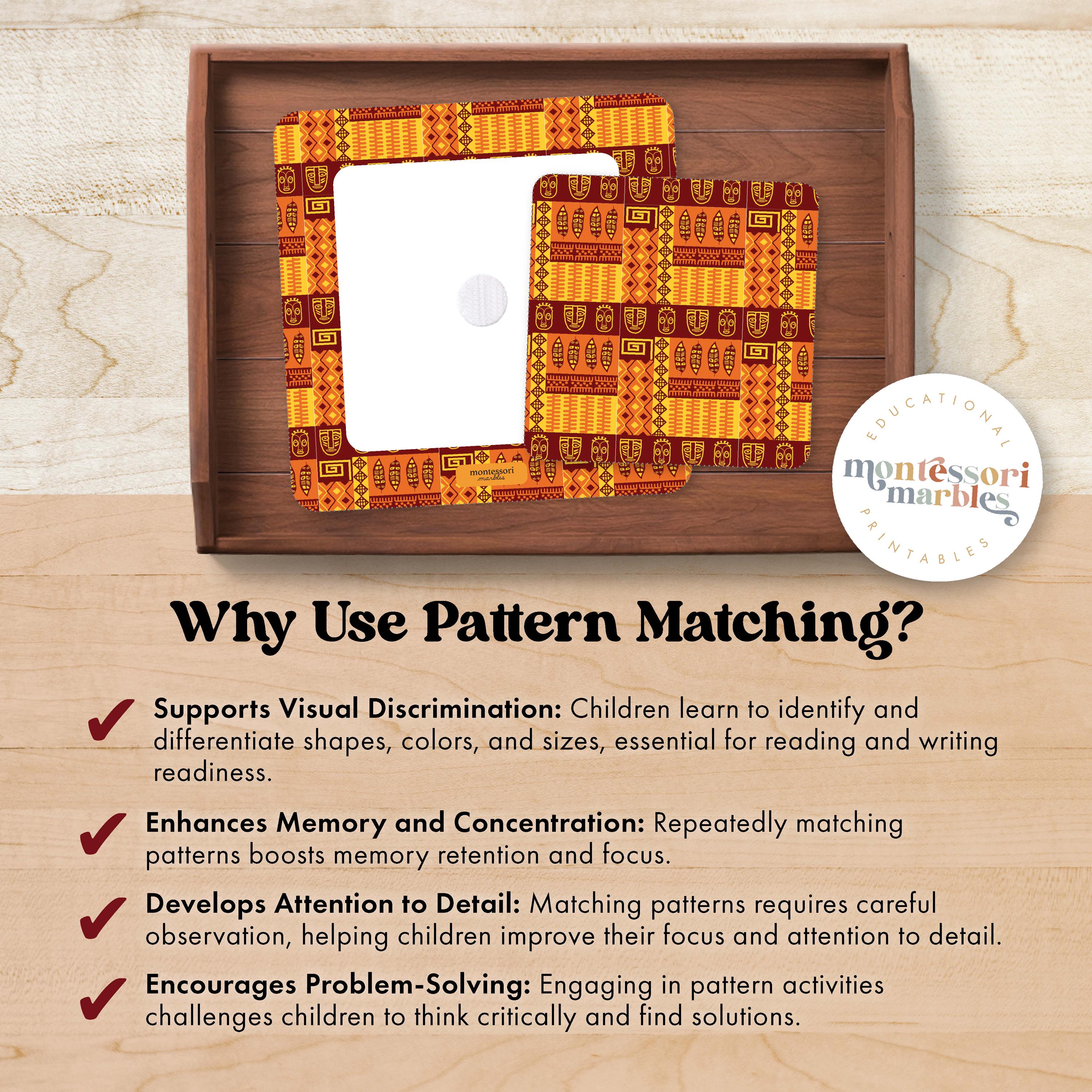 Pattern Matching Pdf Africa Pattern Matching Cards | African Cultural Patterns Activity PDF ...