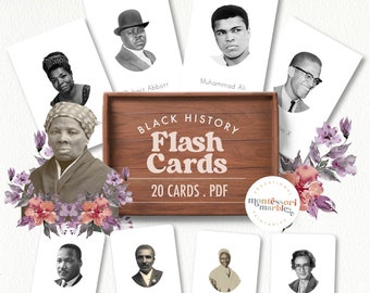 4x6 BLACK HISTORY MONTH Famous African Americans Flash Cards | Printable for PreK Kindergarten Activity | Juneteenth Activity