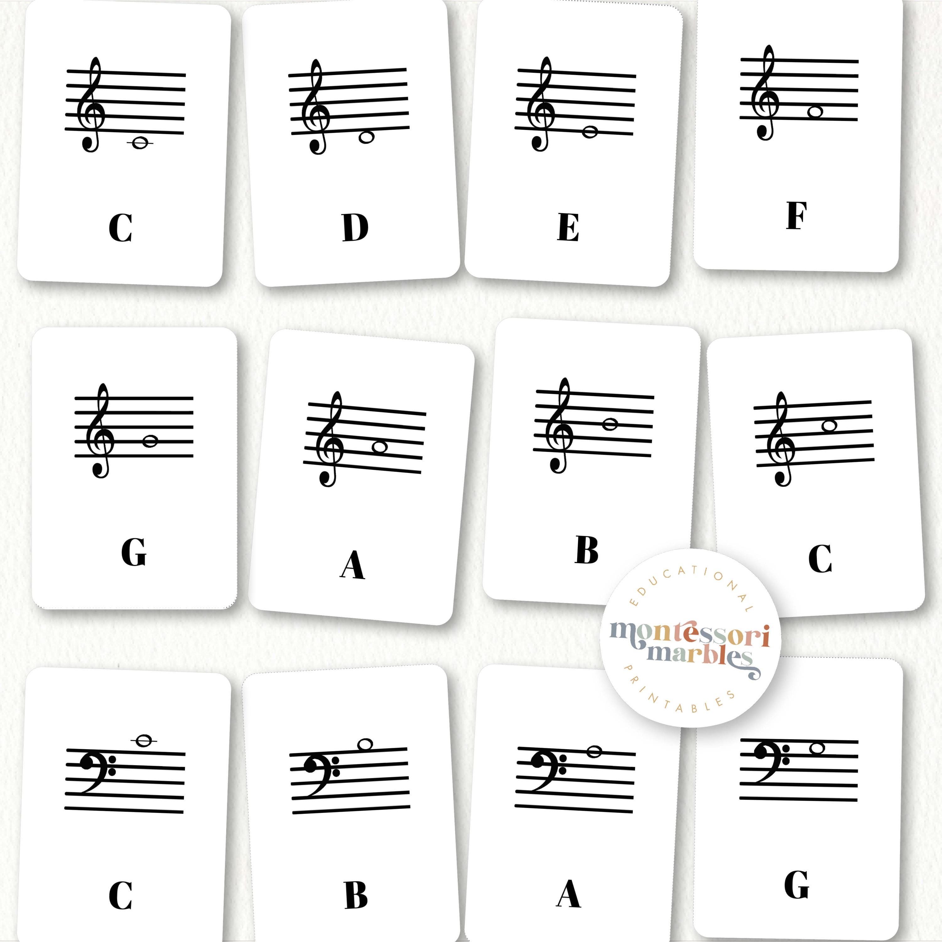 Music Notes Flash Cards | Montessori Cultural | Music Education ...