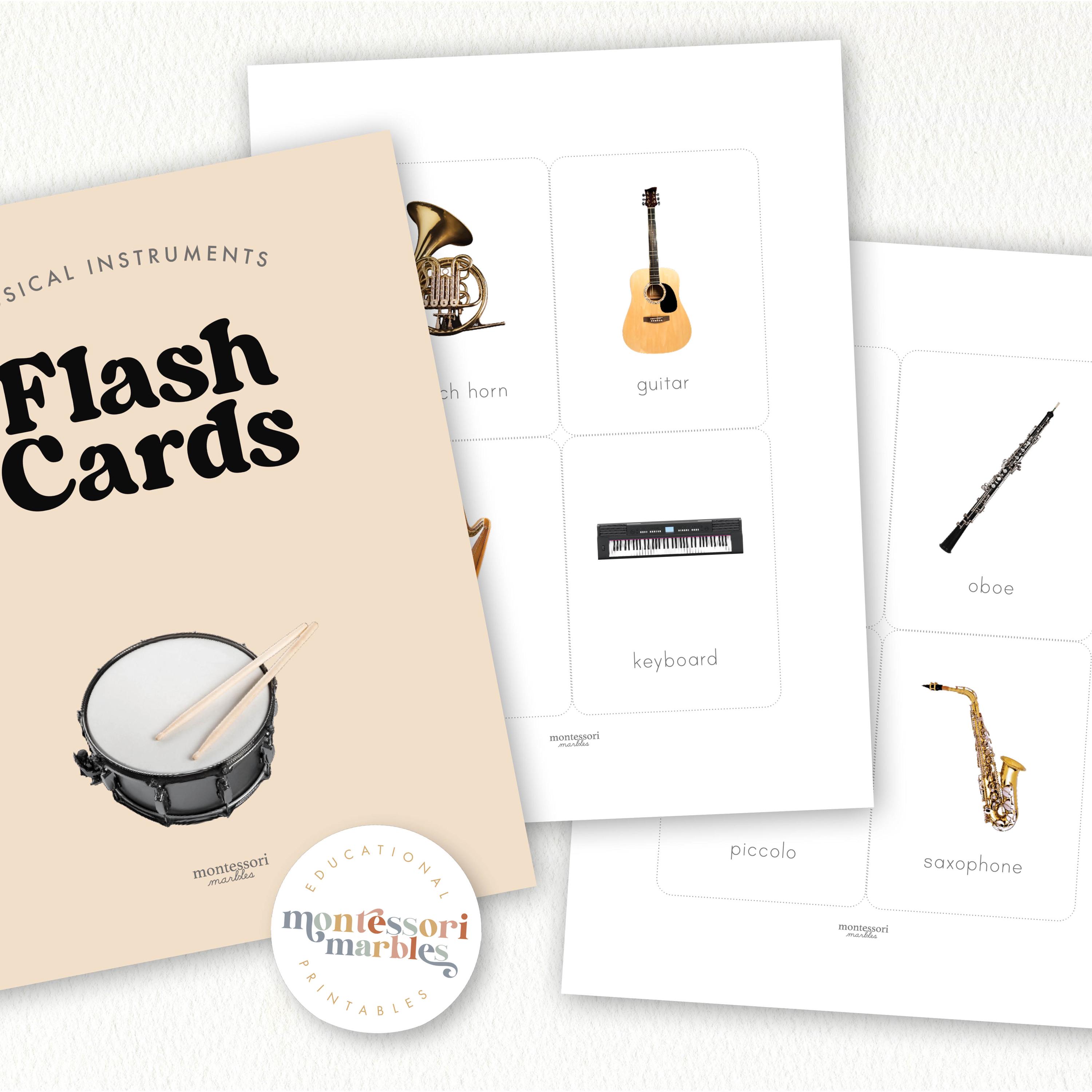 Musical Instrument Flash Cards | Montessori Cultural | Music Education ...