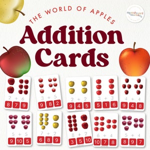 Apple Addition Clip Cards: Montessori Math (Digital Download)