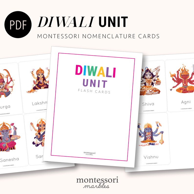 HINDU Gods Flash Cards Montessori Inspired Activity Cultural