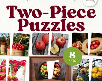 Apple Theme Complete the Picture Montessori Activity: Toddler Learning (Digital Download