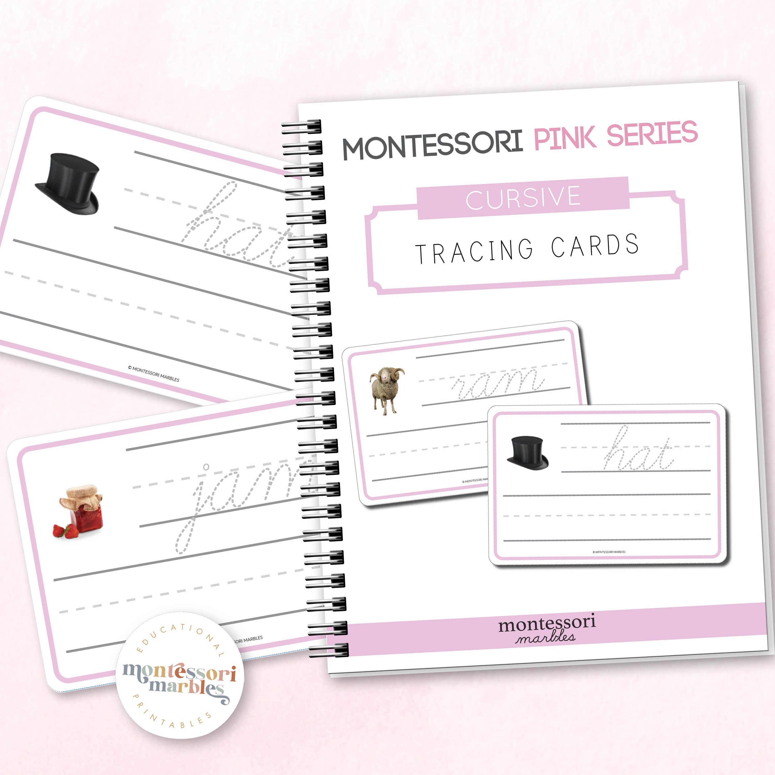 Pink Cursive Q Pink Series Cursive Tracing Cards | Montessori Language | Prek ...