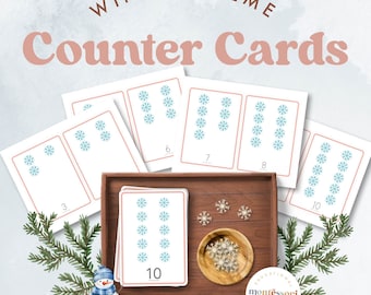 WINTER Counting 1 to 10 | Montessori Inspired Preschool Math Activity | Thematic Resource for Homeschool