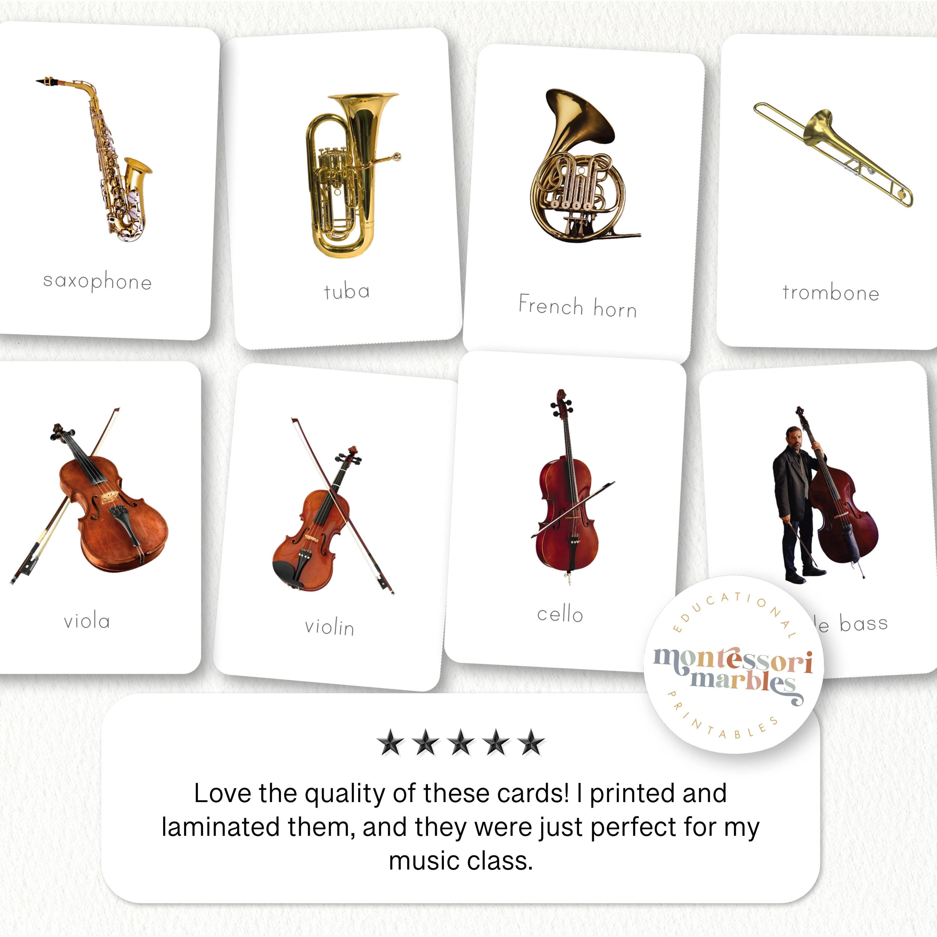 Musical Instrument Flash Cards | Montessori Cultural | Music Education ...