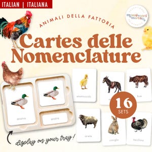 ANIMALI DELLA FATTORIA カルト デッレ 命名法 | ANIMALI DELLA FATTORIAモンテッソーリ ホームスクール PreK、イタリア語の就学前の農場ユニットの語彙