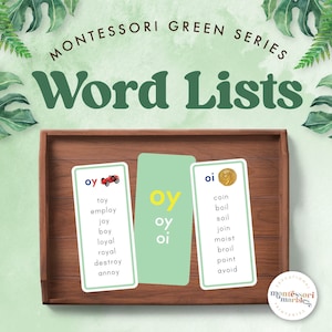 MONTESSORI GREEN SERIES Phonogram Word Lists | Emerging Readers | Montessori Language Activities