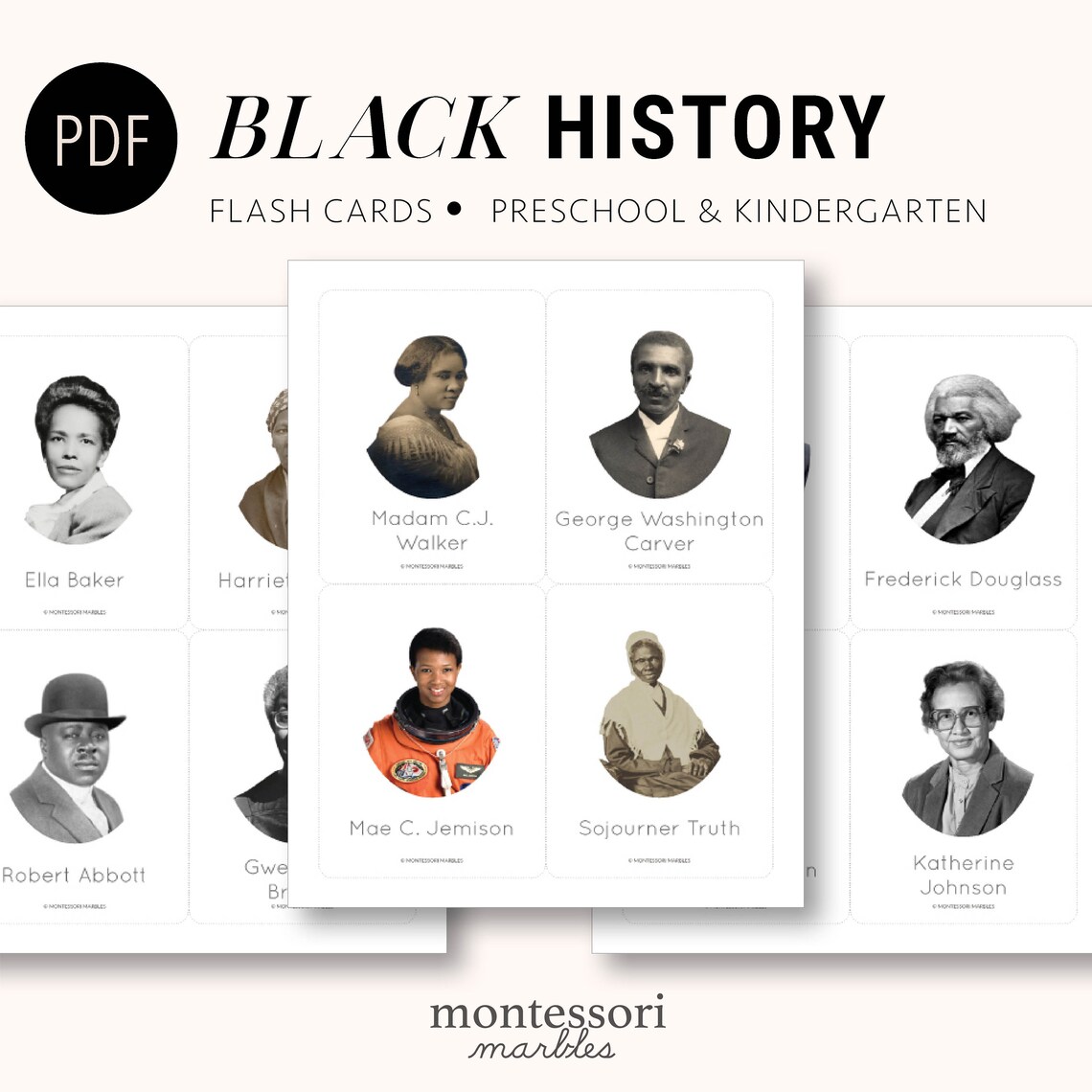 BLACK HISTORY MONTH Famous African Americans Flash Cards Etsy
