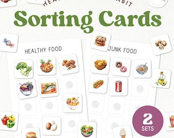 Healthy Eating Habit Sorting Cards | Montessori Preschool Nutrition Learning Activity