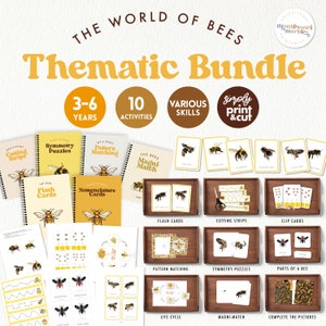BIENEN Aktivitätspaket | Montessori inspirierte Ressourcen | Naturbezogene Aktivitäten für die frühe Kindheit