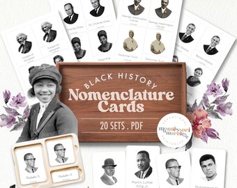 BLACK HISTORY MONTH Montessori Nomenclature Cards | Famous African Americans | United States History | Famous People | Juneteenth