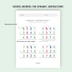 Subtraction Worksheets Grade 4-6 | Math Drills Ages 9-12 | Advanced Four-Digit Mastery PDF | Montessori Printable image 8