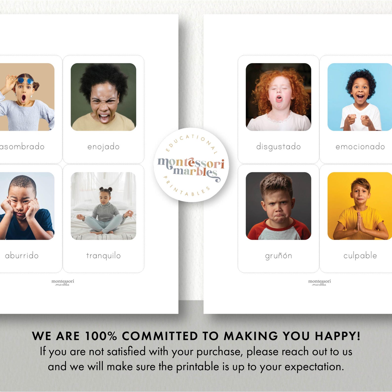 Montessori Emotions Flash Cards | Social Emotional Learning Spanish ...
