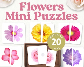 Flowers Matching Two-Piece Puzzle | Montessori Toddler Visual Skills | Spring Learning