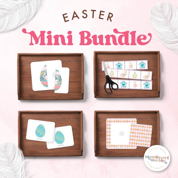 EASTER Mini Bundle for Preschool & Kindergarten age 2-4 years old | Cutting Strips | Picture Matching | April Theme | Osterfest