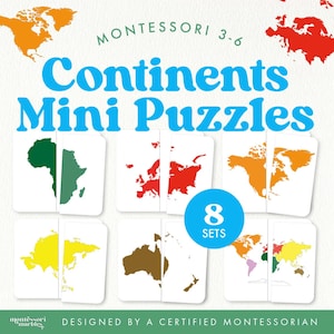 Seven Continents Magni Match | Aardrijkskunde Montessori-activiteit 3-7 jaar | Visuele discriminatie | Vergrootglas pdf