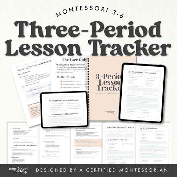 Montessori 3-Period Lesson Tracker | Documentation Templates + User Guide | Teacher Planning Printable | Classroom Management PDF