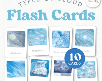 Cloud Flash Cards: Montessori Weather Learning (Digital Download)