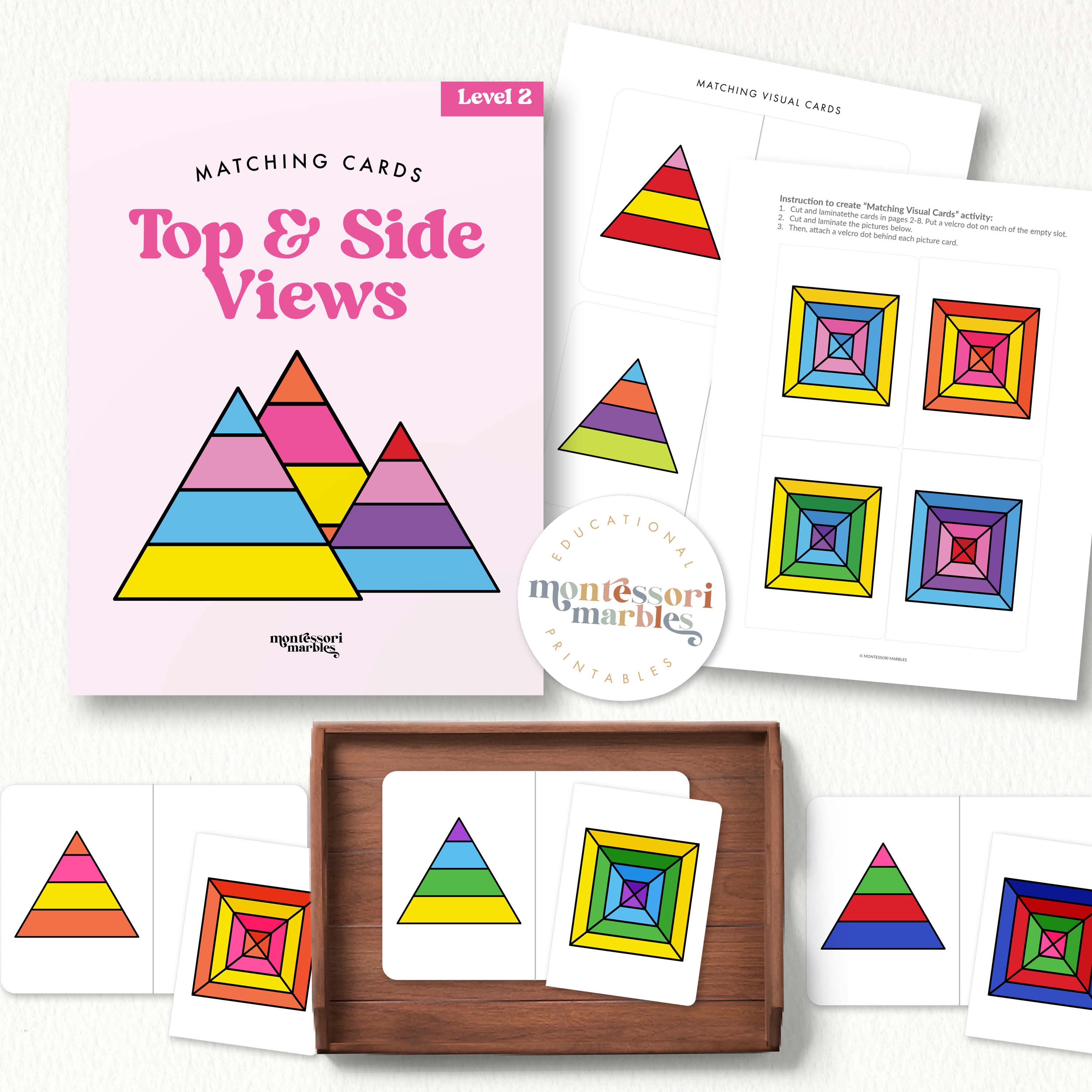 Perspective Matching Cards Level 2 | Montessori Geometry Activity Ages ...
