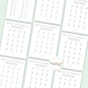 Subtraction Worksheets Grade 1-2 | Math Drills Ages 6-8 | Two Digit Regrouping Practice PDF | Montessori Printable image 7