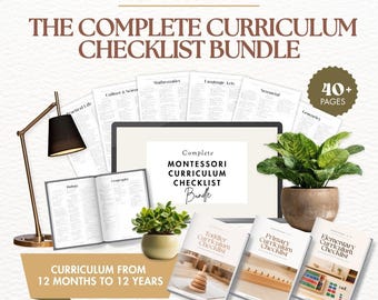 Komplette Montessori-Lehrplan-Checkliste | Lehrplanübersicht | Alter 1–12 Jahre | PDF-Tracker für die Entwicklung vom Kleinkindalter bis zur Grundschule