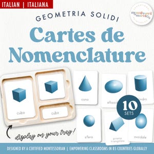 GEOMETRIA SOLIDI Montessori Cartes de Nomenclature | Formes 3D | Italian Resources | Montessori Printable