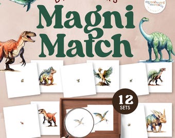 Dinosaurs Magnifying Matching Game | Montessori Visual Skills | Preschool Dinosaur Observation and Matching Activity for Early Learners