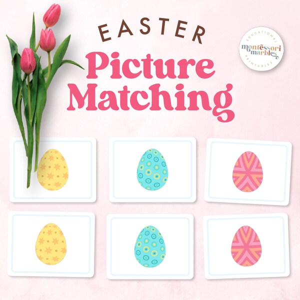 EASTER Matching and Memory Games, Fun Activity for Preschool, Visual arts, Printable for PreK, Homeschool Fun Activity