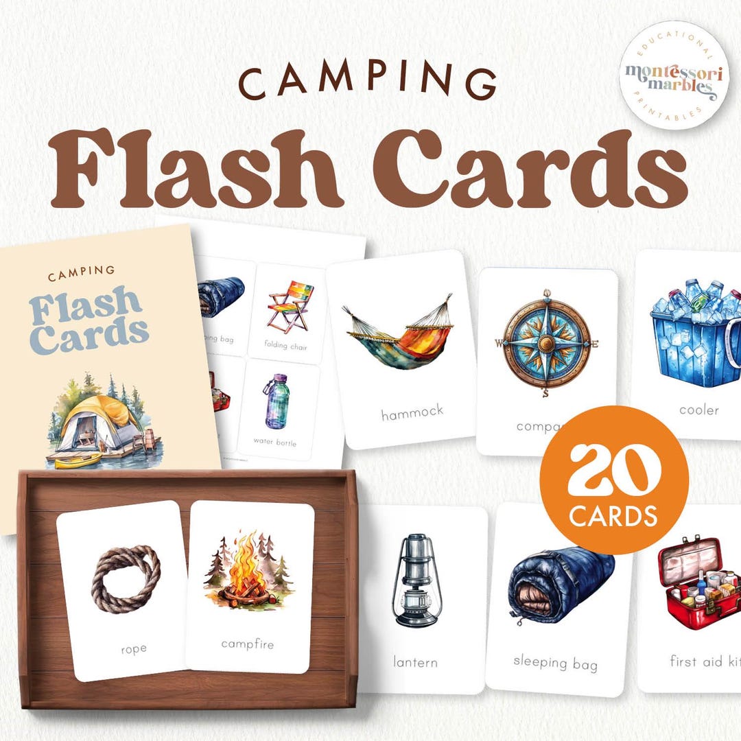 Motor Home Flash Card.pdf Camping Flash Cards | Outdoor Vocabulary Learning | Montessori Inspired ...