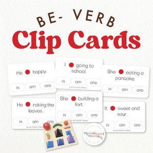 SER- VERBO, es soy son, Tarjetas de gramática, Tarjetas de actividades Montessori, Aprender gramática, Tarjetas de actividades, Gramática Montessori, Montessori primaria