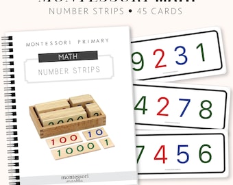MONTESSORI MATH Zahlenstreifen, Tausende, Montessori Grundschule, vierstellig, frühe Mathematik, frühes Lernen, Montessori zu Hause Ressource