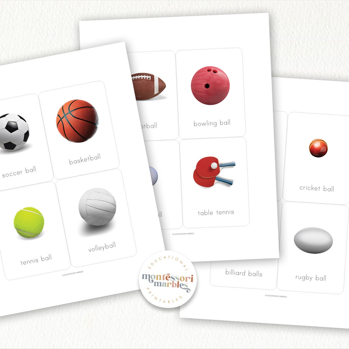 Ball Sports Flash Cards | Montessori Sports Nomenclature | Kids ...