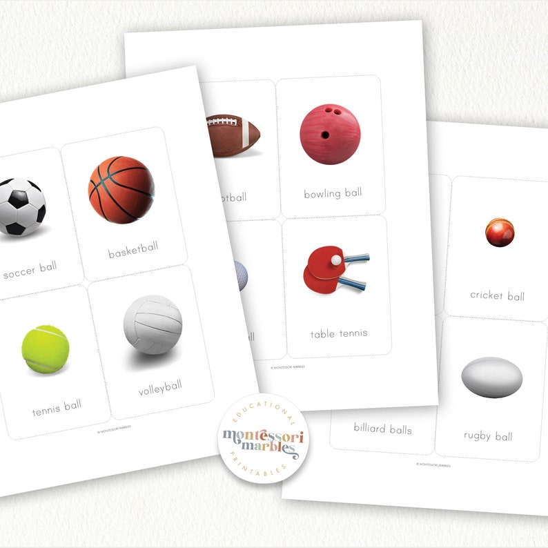 Ball Sports Flash Cards | Montessori Sports Nomenclature | Kids ...