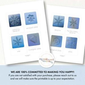 Snowflakes Flash Cards | Real Crystal Photos Winter Science Activity Printable Montessori Learning Ages 3-8 Educational PDF image 7