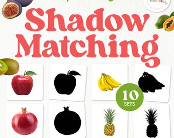 Obst Schatten Bilder | Montessori Vorschulaktivität | Visuelle Fähigkeiten lernen
