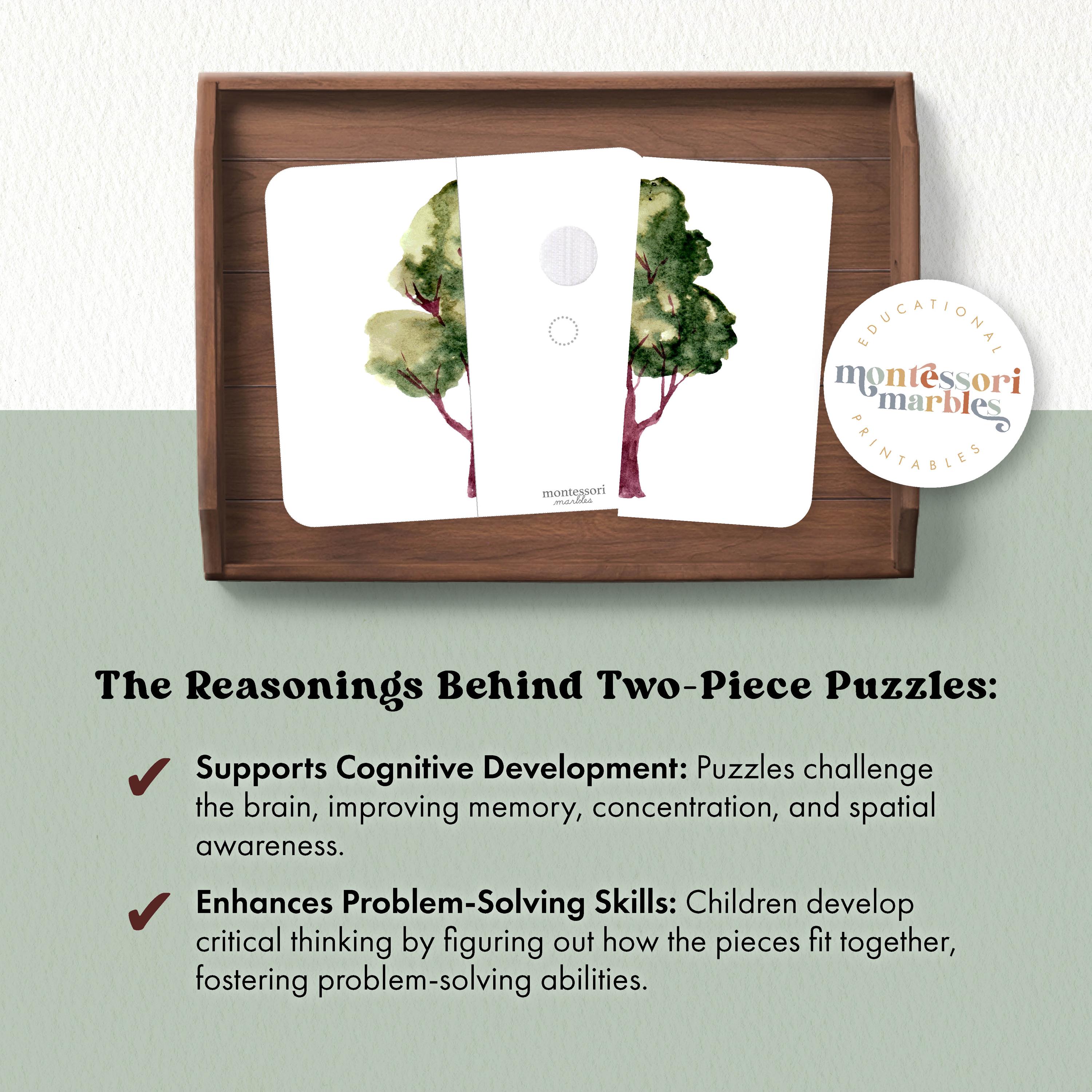 Tree Symmetry Puzzles Printable | Montessori Two-piece Matching ...