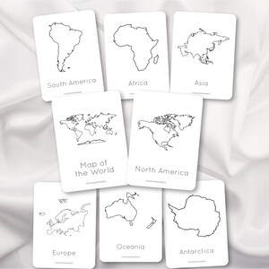 SEVEN CONTINENTS Outline Cards Montessori Inspired Learning Resources ...