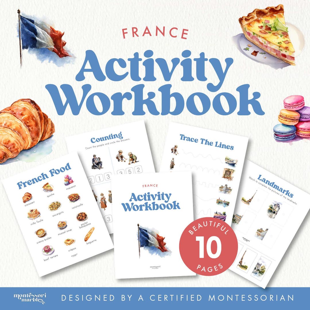 France Activity Workbook | 10 Color Geography Worksheets Ages 5-10 ...