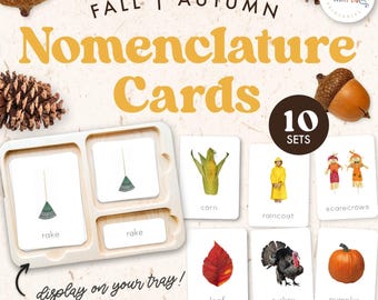 de nomenclature Montessori d'automne | Apprentissage du vocabulaire d'automne | Préscolaire imprimable