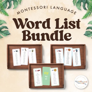 MONTESSORI SPRACHE Wort Listen | Aufstrebende Leser | Montessori Sprachaktivitäten