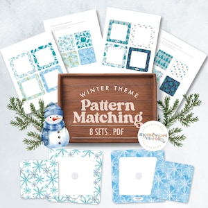 Winter Pattern Matching Game: Montessori Toddler Activity (Digital Download)