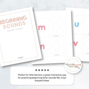 May include: Printable beginning sounds learning cards featuring the letters M, N, U, and V. Each card has a letter and four circles for placing objects.