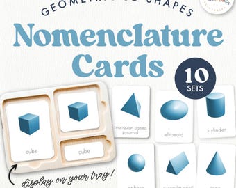 3D FORMEN Montessori Nomenklatur Karten | Geometrische Körper Karteikarten | Vorschule, Montessori zu Hause | Matheformen