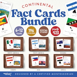 Landen en vlaggen Flash Cards | Aquarelmonumenten | Montessori-bundel aardrijkskunde | Afdrukbare pdf-bestand culturele studies