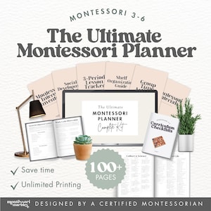 Montessori Teacher Planner Printable | Primary 3-6 Classroom Planning Bundle | Teacher Organization | Lesson Planner | Digital Download