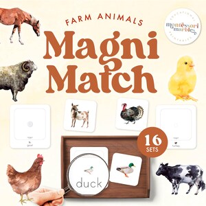 Bauernhof TIERE Lupenspiel | Montessori zu Hause | Unter Verwendung einer Lupe, | Montessori inspirierte Aktivität für 3 bis 6 Jahre