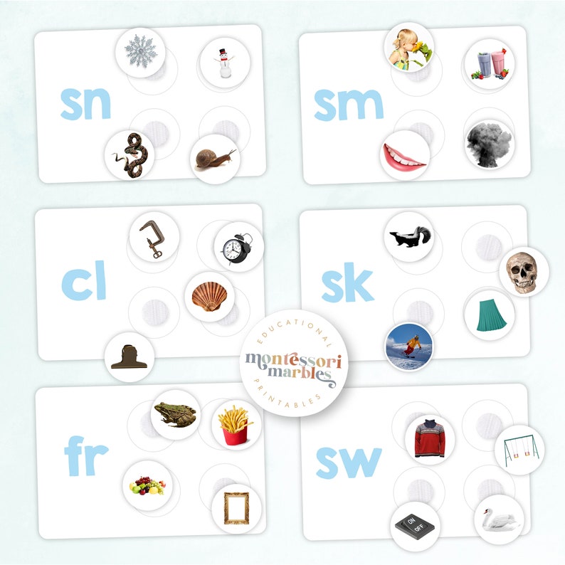 Blue Series Beginning Blends Sorting Cards | Montessori Language ...