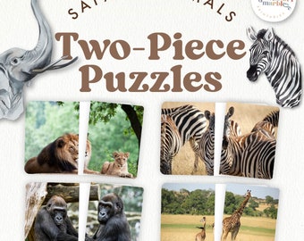 SAFARI ANIMALS Complete The Pictures | Montessori Inspired Visual Matching Activity | Learning Resource for Early Childhood Education